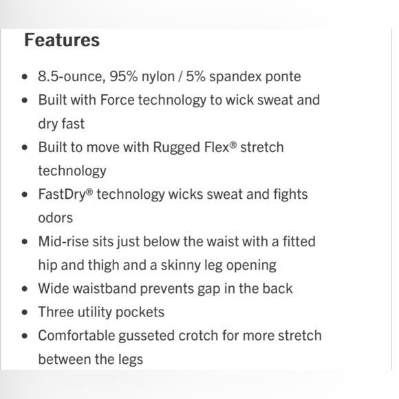 Carhartt Force Fitted lightweight utility/work leggings,rugged flex,sweat wick - Picture 8 of 8